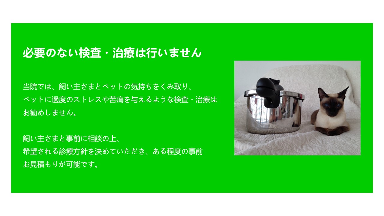 必要の無い検査はしません